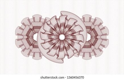 Red abstract linear rosette