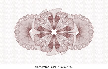 Red abstract linear rosette