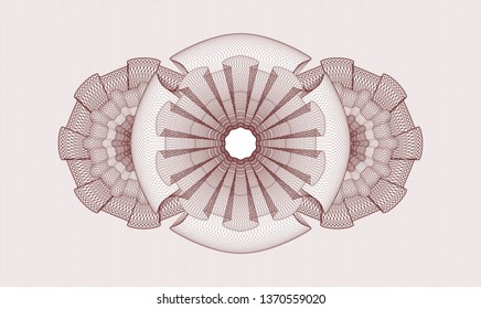 Red abstract linear rosette