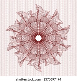 Red abstract linear rosette