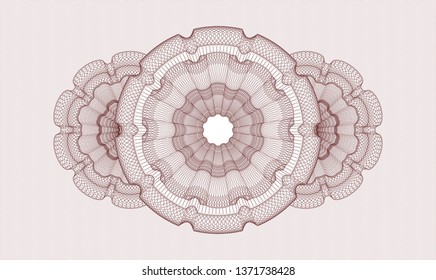 Red abstract linear rosette