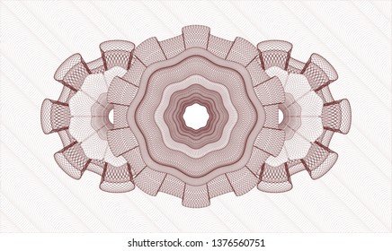 Red abstract linear rosette