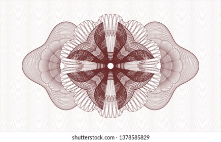 Red abstract linear rosette