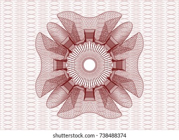 Red abstract linear rosette
