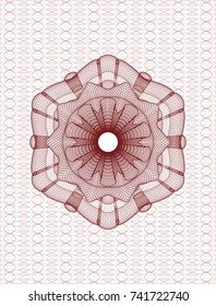 Red abstract linear rosette