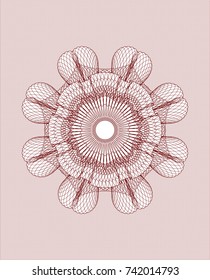 Red abstract linear rosette