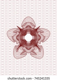 Red abstract linear rosette