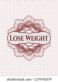 Red abstract linear rosette with text Lose Weight inside