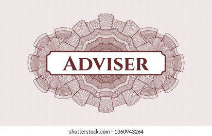 Red abstract linear rosette with text Adviser inside