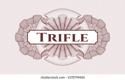 Red abstract linear rosette with text Trifle inside