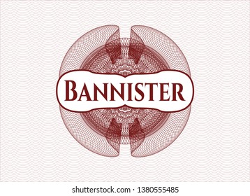 Red Abstract Linear Rosette With Text Bannister Inside