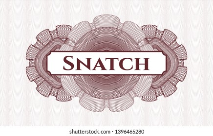 Red abstract linear rosette with text Snatch inside