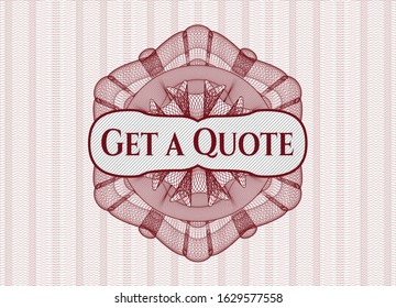 Red abstract linear rosette with text Get a Quote inside