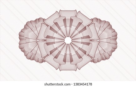 Red abstract linear rosette. Vector Illustration. Detailed.