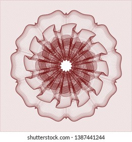 Red abstract linear rosette. Vector Illustration. Detailed.