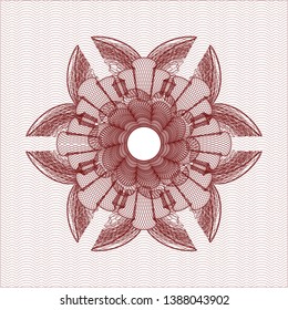 Red abstract linear rosette. Vector Illustration. Detailed.