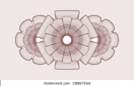 Red abstract linear rosette. Vector Illustration. Detailed.