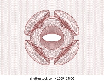 Red abstract linear rosette. Vector Illustration. Detailed.