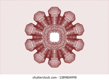 Red abstract linear rosette. Vector Illustration. Detailed.