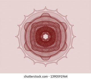 Red abstract linear rosette. Vector Illustration. Detailed.