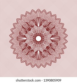 Red abstract linear rosette. Vector Illustration. Detailed.