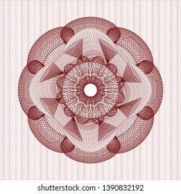 Red abstract linear rosette. Vector Illustration. Detailed.