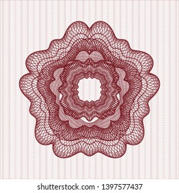 Red abstract linear rosette. Vector Illustration. Detailed.