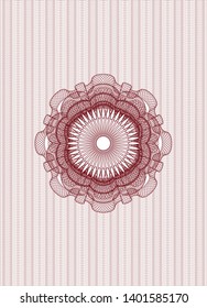 Red abstract linear rosette. Vector Illustration. Detailed.