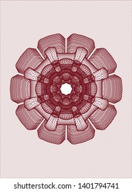 Red abstract linear rosette. Vector Illustration. Detailed.