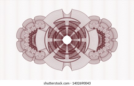 Red abstract linear rosette. Vector Illustration. Detailed.
