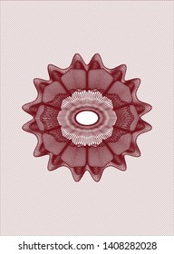 Red abstract linear rosette. Vector Illustration. Detailed.
