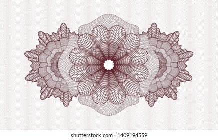 Red abstract linear rosette. Vector Illustration. Detailed.