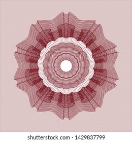 Red abstract linear rosette. Vector Illustration. Detailed.
