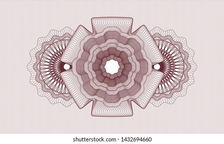 Red abstract linear rosette. Vector Illustration. Detailed.