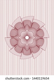 Red abstract linear rosette. Vector Illustration. Detailed.