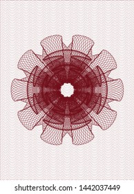 Red abstract linear rosette. Vector Illustration. Detailed.