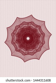 Red abstract linear rosette. Vector Illustration. Detailed.