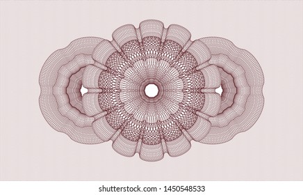 Red abstract linear rosette. Vector Illustration. Detailed.