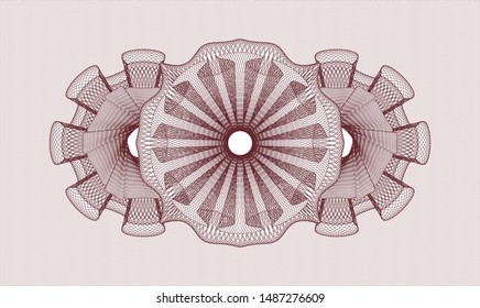 Red abstract linear rosette. Vector Illustration. Detailed.