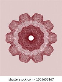 Red abstract linear rosette. Vector Illustration. Detailed.