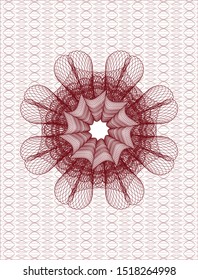 Red abstract linear rosette. Vector Illustration. Detailed.