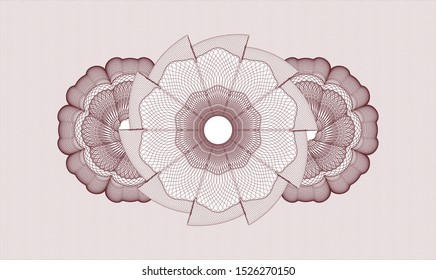 Red abstract linear rosette. Vector Illustration. Detailed.