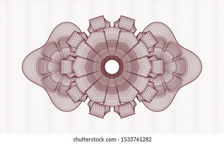 Red abstract linear rosette. Vector Illustration. Detailed.