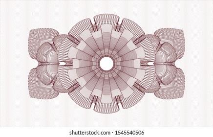 Red abstract linear rosette. Vector Illustration. Detailed.