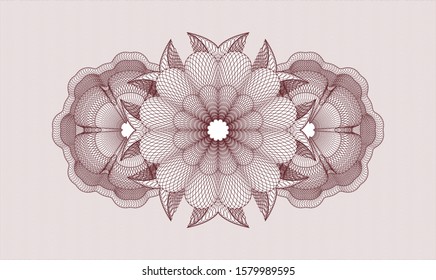 Red abstract linear rosette. Vector Illustration. Detailed.