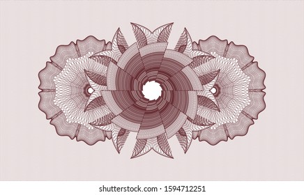 Red abstract linear rosette. Vector Illustration. Detailed.