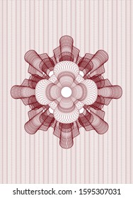 Red abstract linear rosette. Vector Illustration. Detailed.