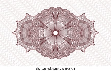 Red abstract linear rosette. Vector Illustration. Detailed.