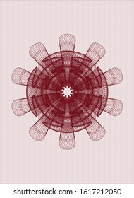 Red abstract linear rosette. Vector Illustration. Detailed.