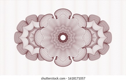 Red abstract linear rosette. Vector Illustration. Detailed.
